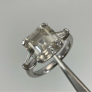 Lafonn Classic Sterling Silver Platinum Plated Lassire Simulated Diamond Ring 6